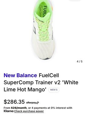 New Balance White Trainer with Lime and Mango Accents